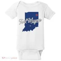Fort Wayne Indiana In Map Baby Bodysuit thumb 0