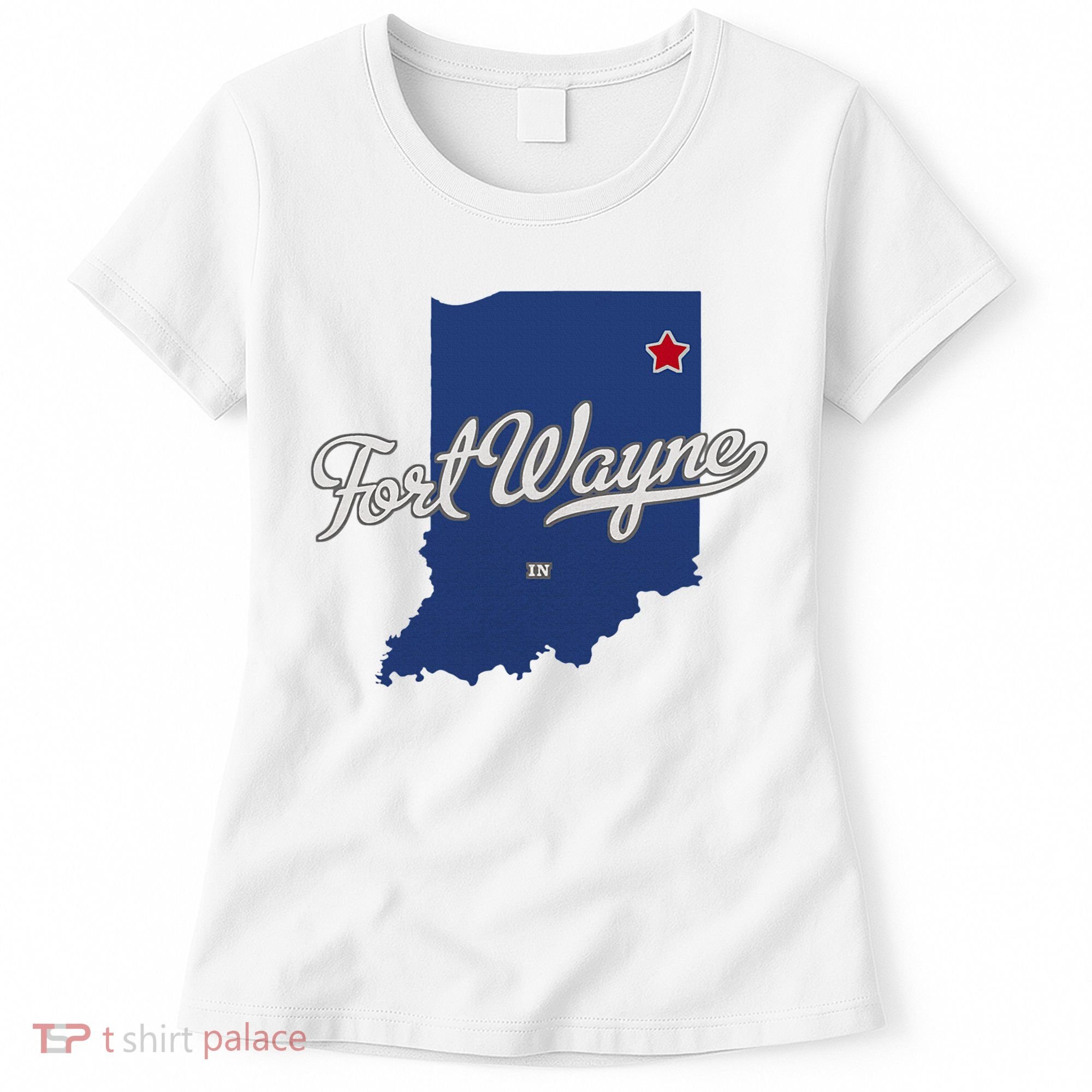 Fort Wayne Indiana In Map Women's T-Shirt