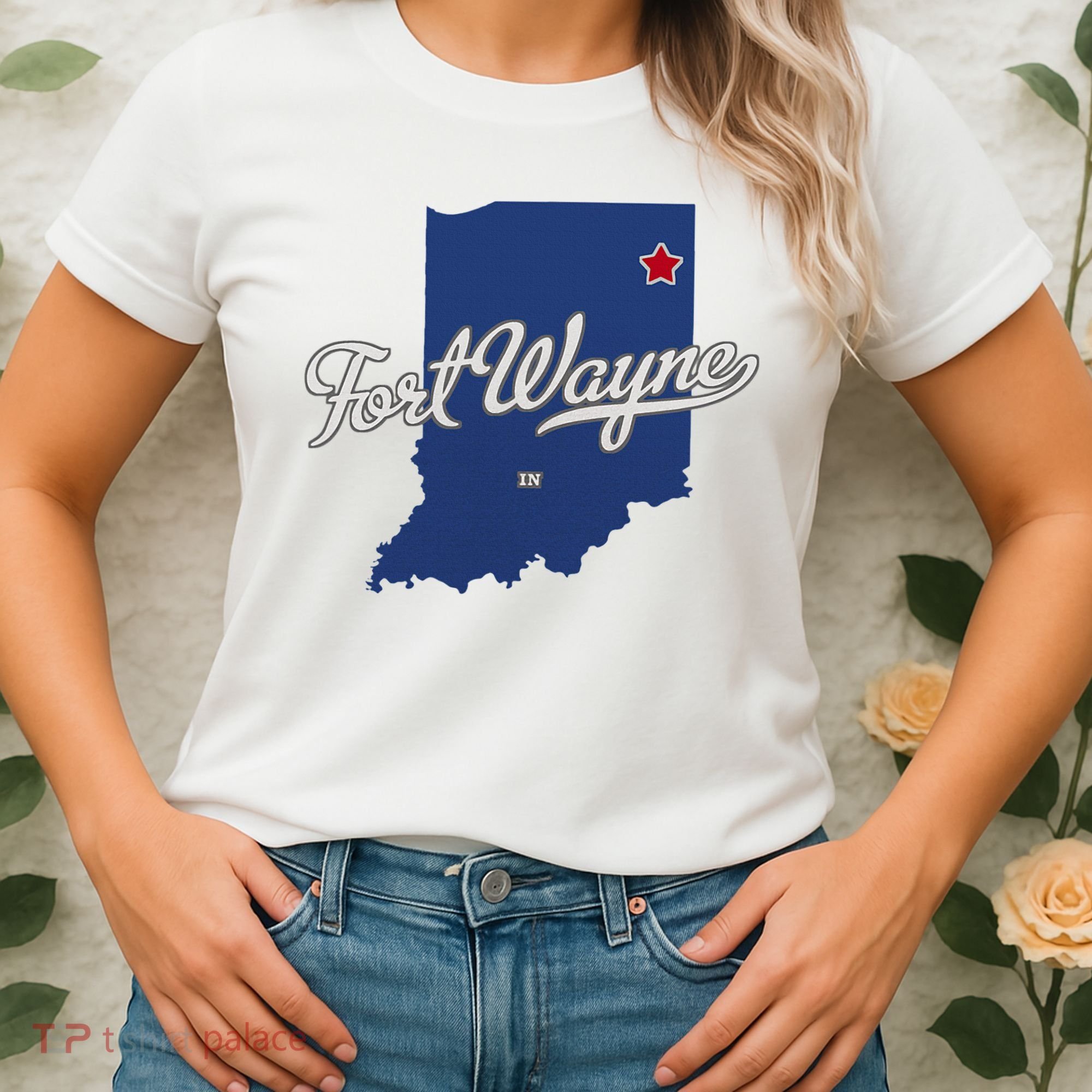 Fort Wayne Indiana In Map Women's T-Shirt