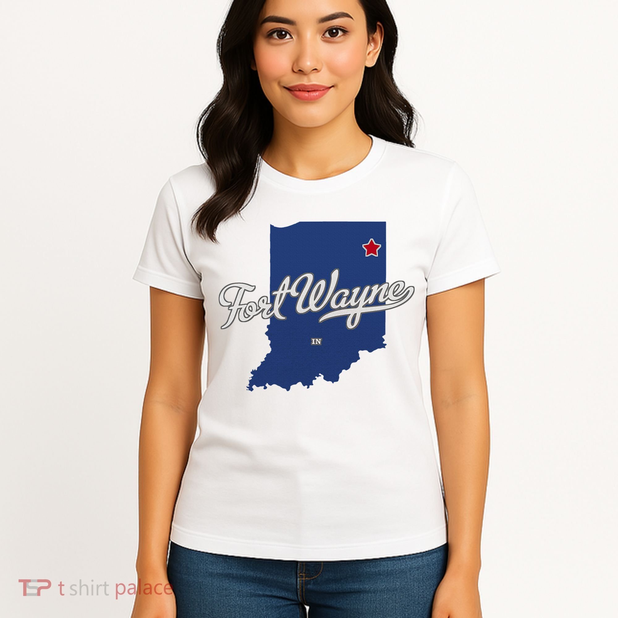 Fort Wayne Indiana In Map Women's T-Shirt