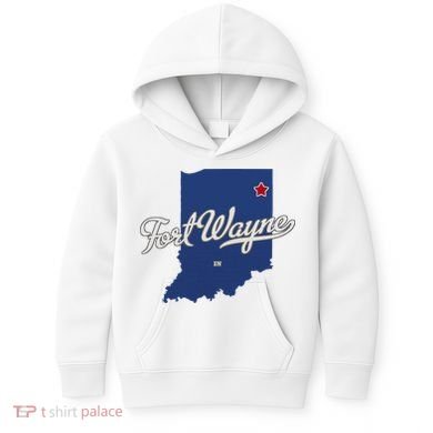 Fort Wayne Indiana In Map Kids Hoodie