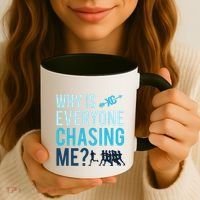 Funny Why Is Everyone Chasing Me Cross Country Gift Xc Coach Gift Coffee Mug thumb 3