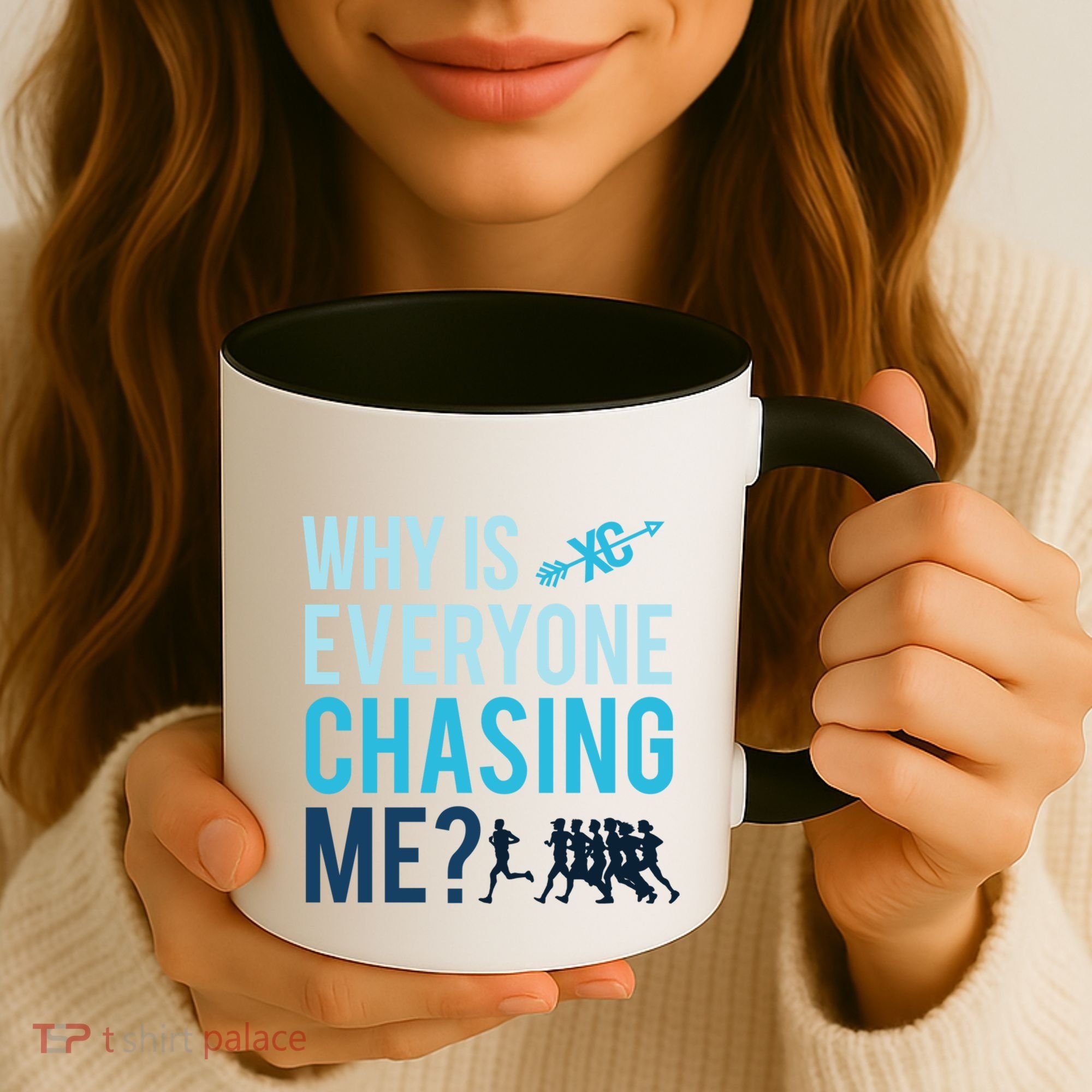 Funny Why Is Everyone Chasing Me Cross Country Gift Xc Coach Gift Coffee Mug