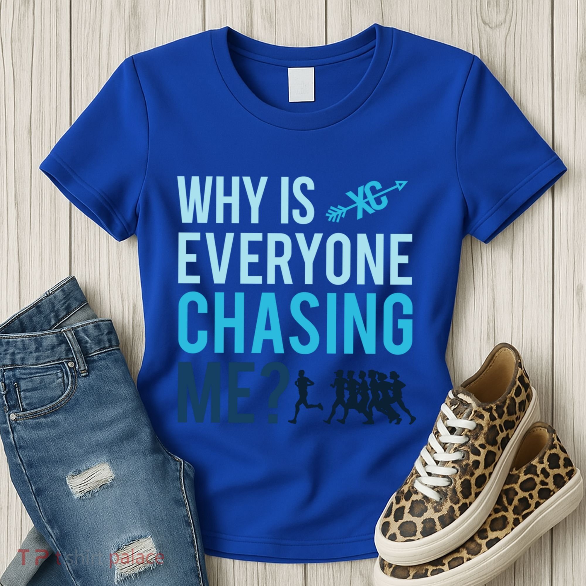 Funny Why Is Everyone Chasing Me Cross Country Gift Xc Coach Gift Women's T-Shirt