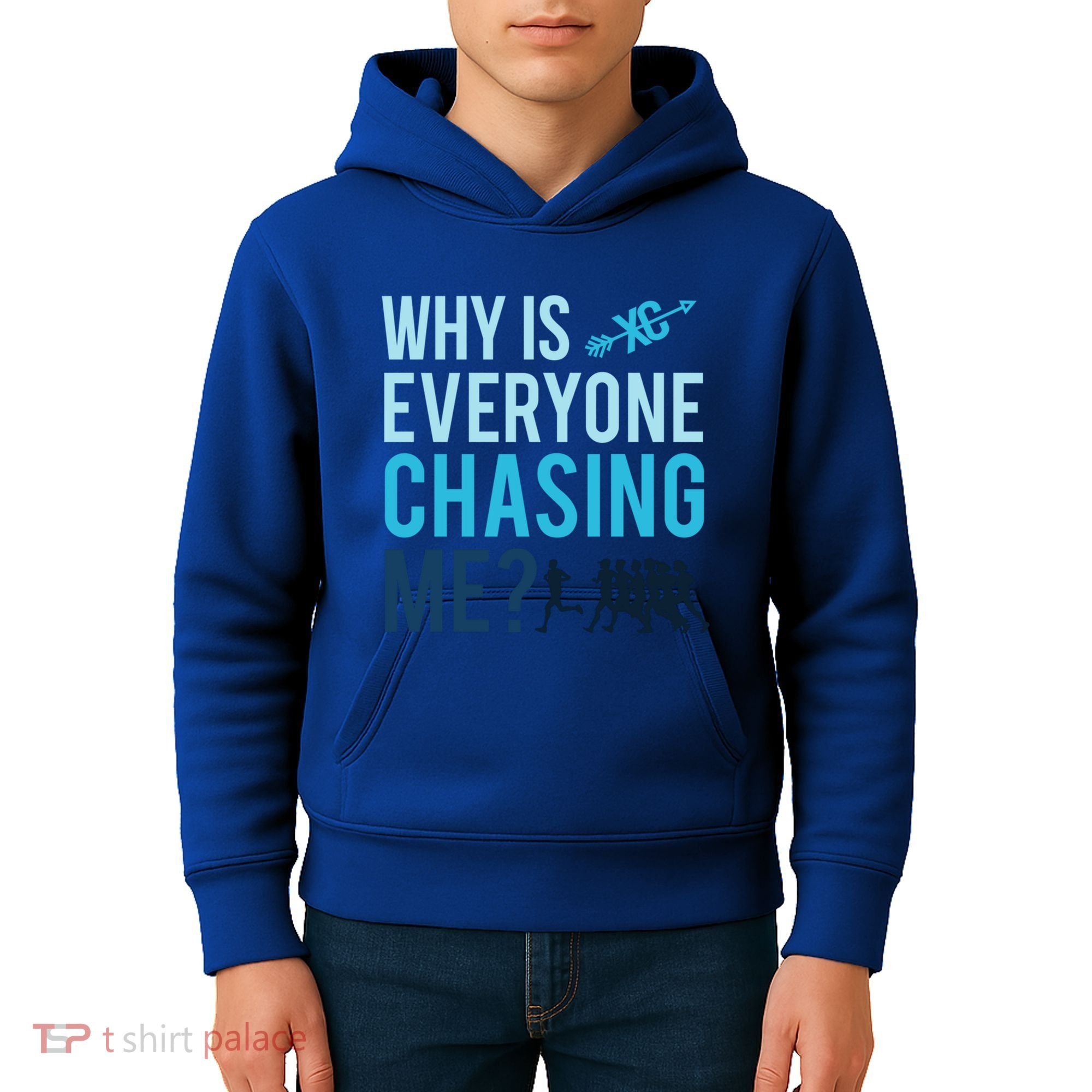 Funny Why Is Everyone Chasing Me Cross Country Gift Xc Coach Gift Kids Hoodie