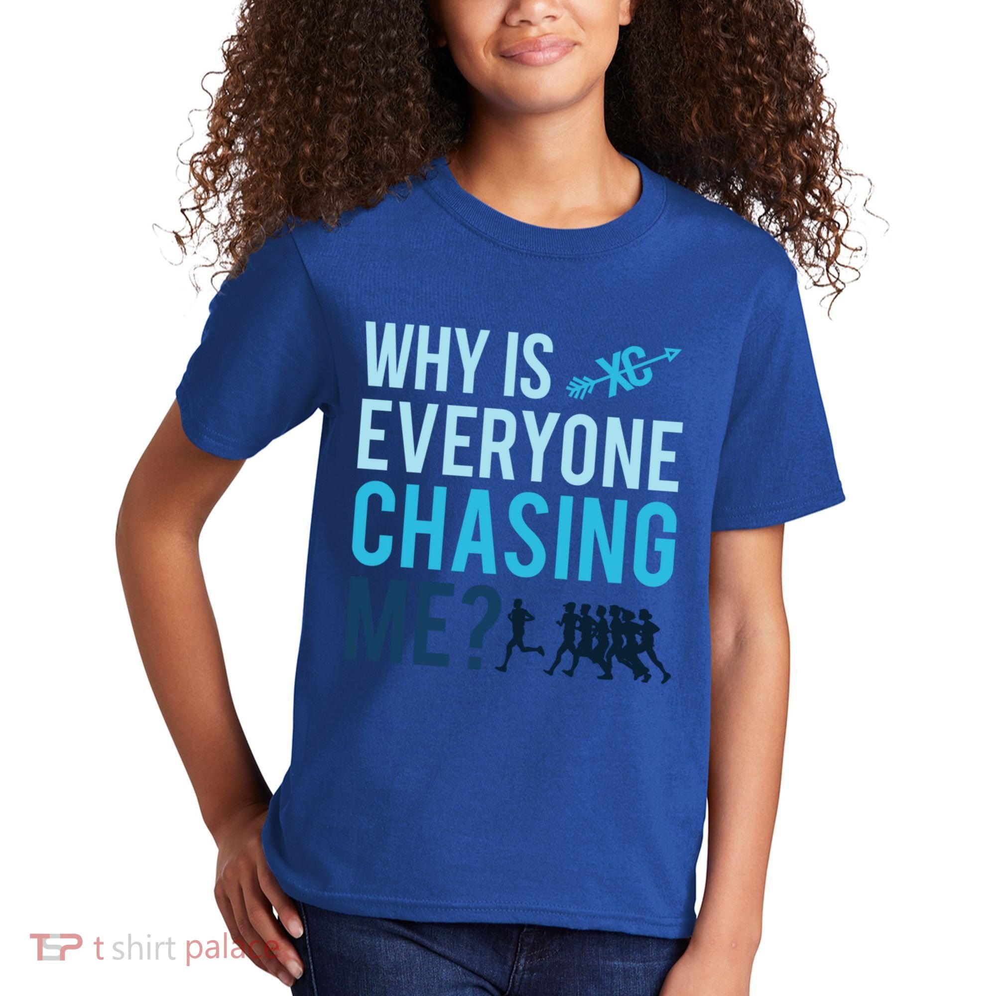 Funny Why Is Everyone Chasing Me Cross Country Gift Xc Coach Gift Kids T-Shirt