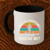 Funny Why Is Everyone Chasing Me Cross Country Retro Runner Gift Coffee Mug thumb 2