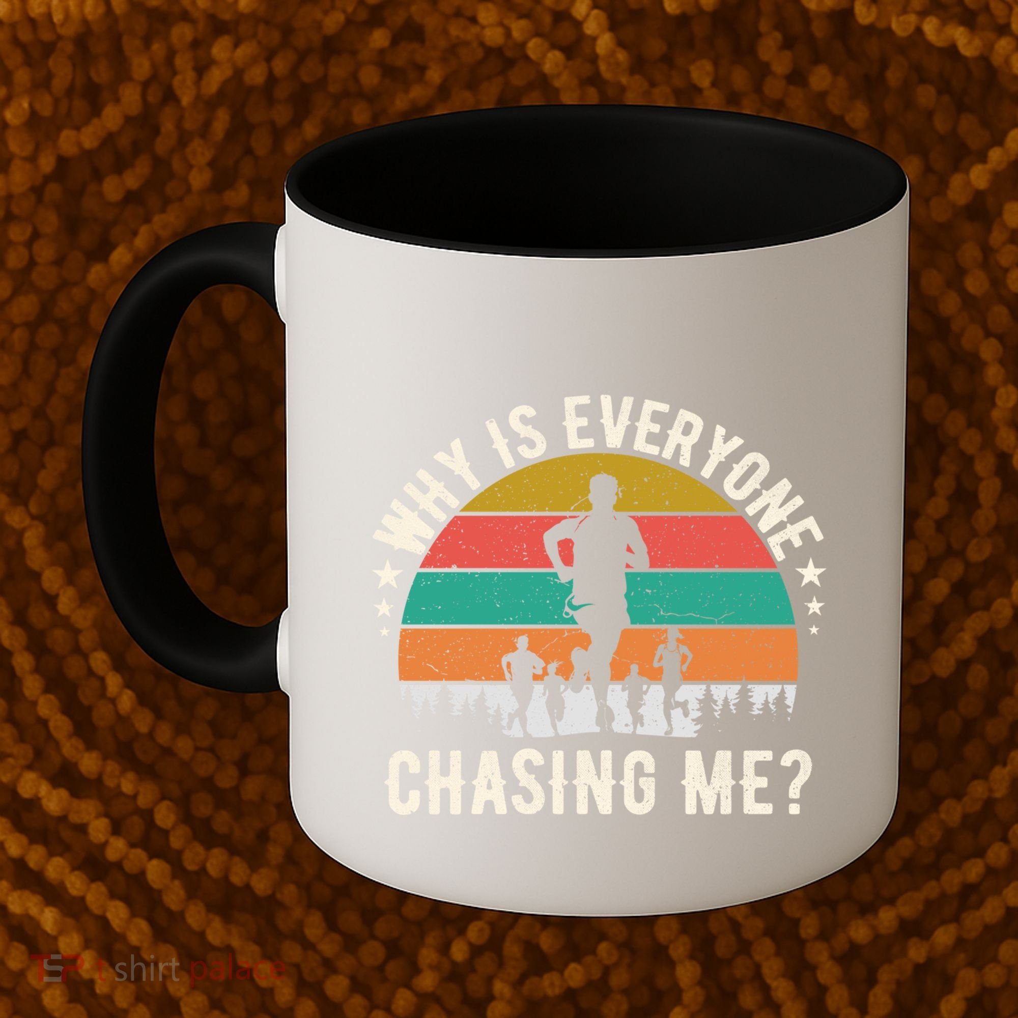Funny Why Is Everyone Chasing Me Cross Country Retro Runner Gift Coffee Mug