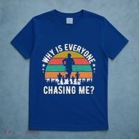 Funny Why Is Everyone Chasing Me Cross Country Retro Runner Gift T-Shirt thumb 5