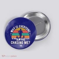 Funny Why Is Everyone Chasing Me Cross Country Retro Runner Gift Button thumb 0