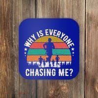 Funny Why Is Everyone Chasing Me Cross Country Retro Runner Gift Coaster thumb 0