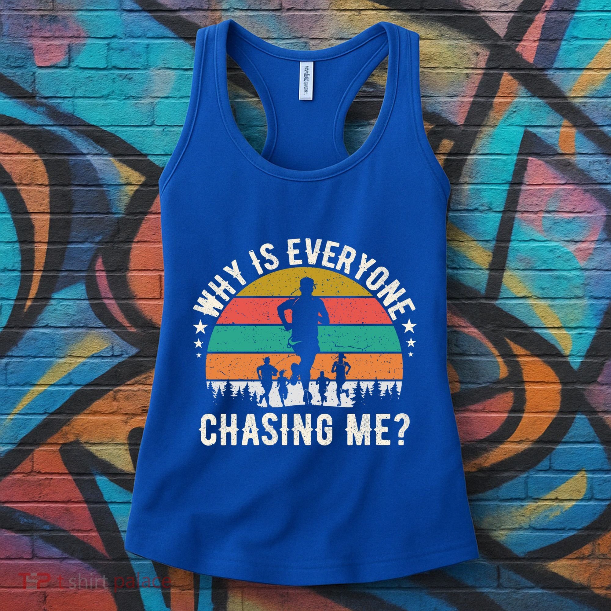 Funny Why Is Everyone Chasing Me Cross Country Retro Runner Gift Women's Tank Top