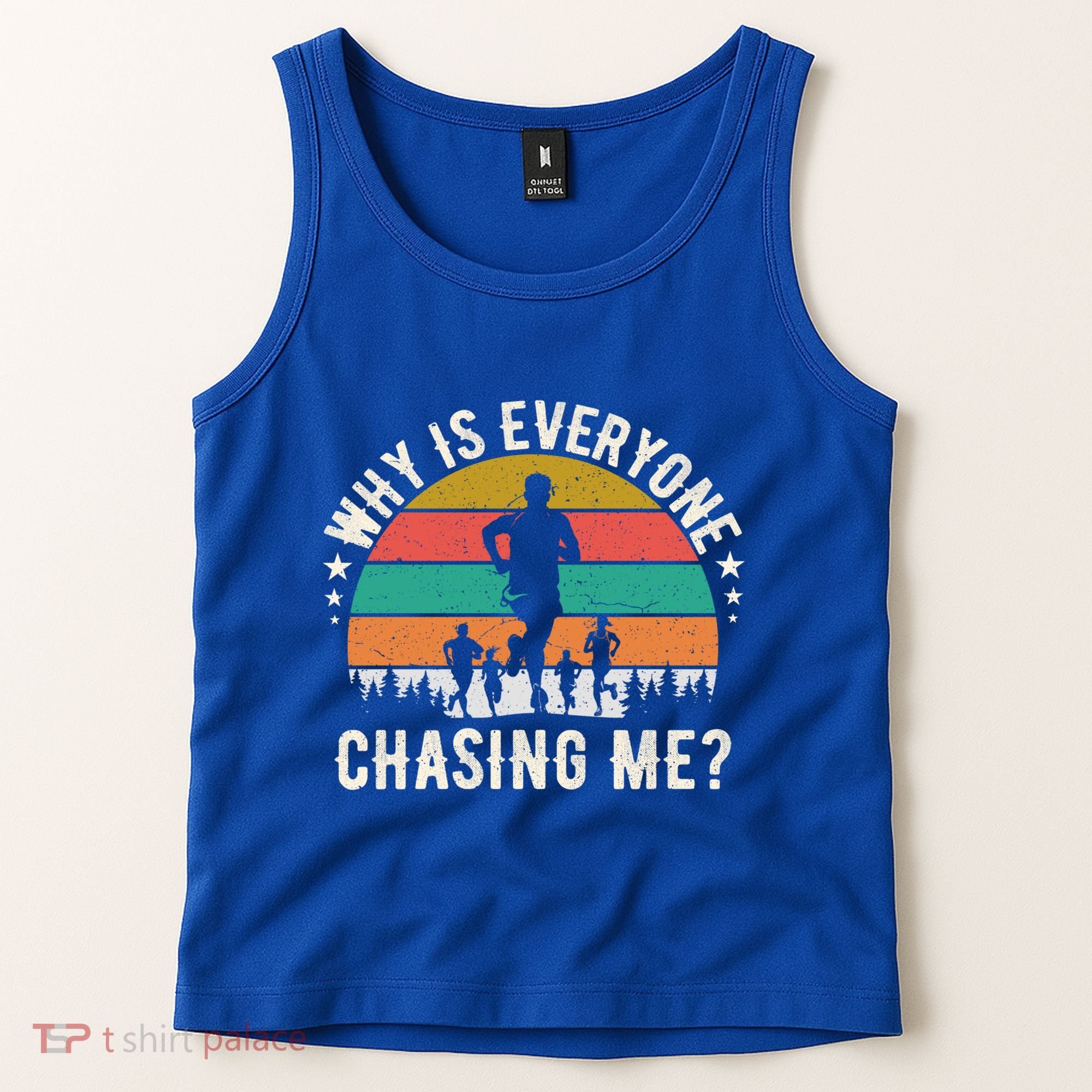Funny Why Is Everyone Chasing Me Cross Country Retro Runner Gift Tank Top