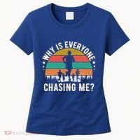 Funny Why Is Everyone Chasing Me Cross Country Retro Runner Gift Women's T-Shirt thumb 0