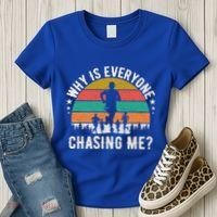 Funny Why Is Everyone Chasing Me Cross Country Retro Runner Gift Women's T-Shirt thumb 3