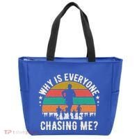 Funny Why Is Everyone Chasing Me Cross Country Retro Runner Gift Tote Bag thumb 0