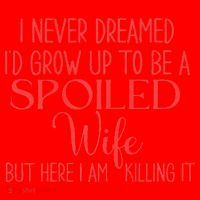 Funny Wives I Never Dreamed ID Grow Up To Be A Spoiled Wife Santa Hat thumb 1