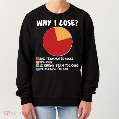 Funny Why I Lose Video Gamer Chart Women's Sweatshirt