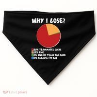 Funny Why I Lose Video Gamer Chart USA-Made Doggie Bandana thumb 0