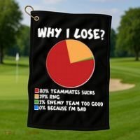 Funny Why I Lose Video Gamer Chart Golf Towel thumb 1