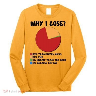 Funny Why I Lose Video Gamer Chart Long Sleeve Shirt