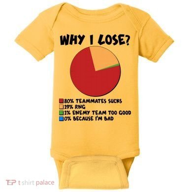 Funny Why I Lose Video Gamer Chart Baby Bodysuit