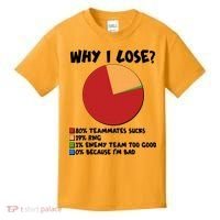 Funny Why I Lose Video Gamer Chart Kids T-Shirt thumb 0