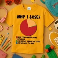 Funny Why I Lose Video Gamer Chart Kids T-Shirt thumb 3