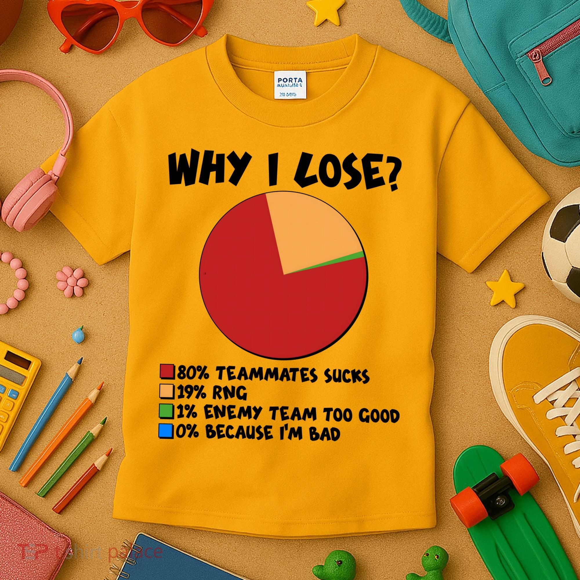 Funny Why I Lose Video Gamer Chart Kids T-Shirt