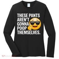 Funny Weird Joke Hilarious Sarcastic Gross Poop Meme Humor Women's Long Sleeve Shirt thumb 0