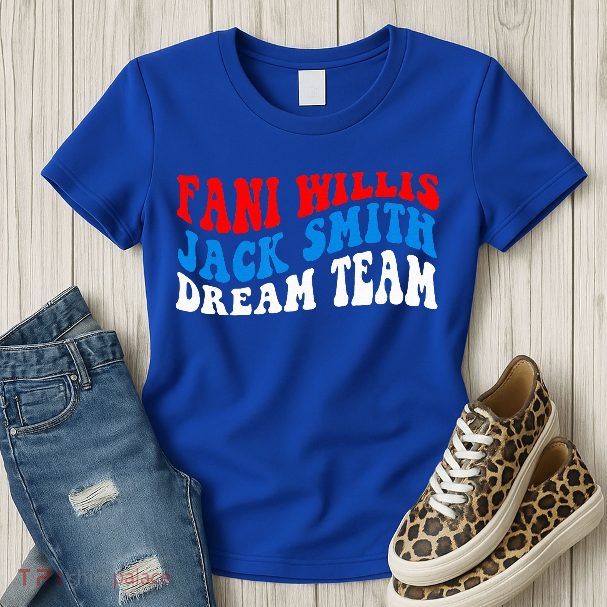 Fani Willis Jack Smith Dream Team Groovy US Flag Women's T-Shirt