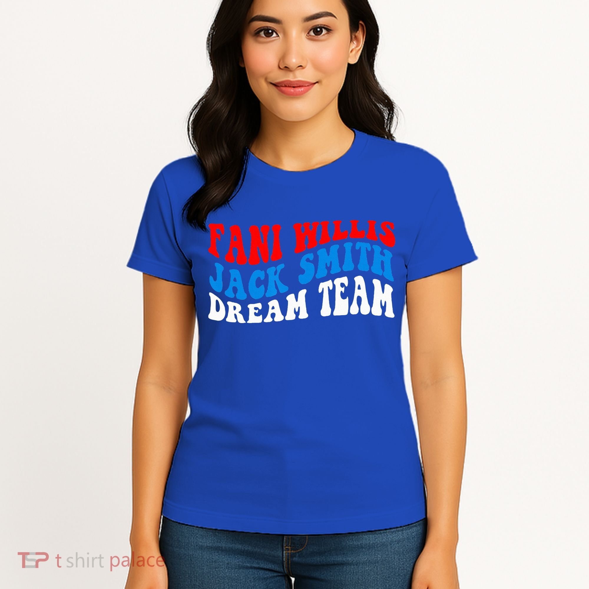 Fani Willis Jack Smith Dream Team Groovy US Flag Women's T-Shirt