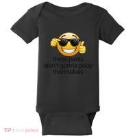 Funny Weird Joke Hilarious Sarcastic Gross Poop Meme Humor Baby Bodysuit thumb 0