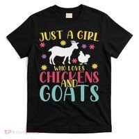 Farmer Women Just A Girl Who Loves Chickens And Goat T-Shirt thumb 0