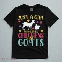 Farmer Women Just A Girl Who Loves Chickens And Goat T-Shirt thumb 5