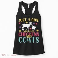 Farmer Women Just A Girl Who Loves Chickens And Goat Women's Tank Top thumb 0