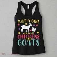 Farmer Women Just A Girl Who Loves Chickens And Goat Women's Tank Top thumb 3