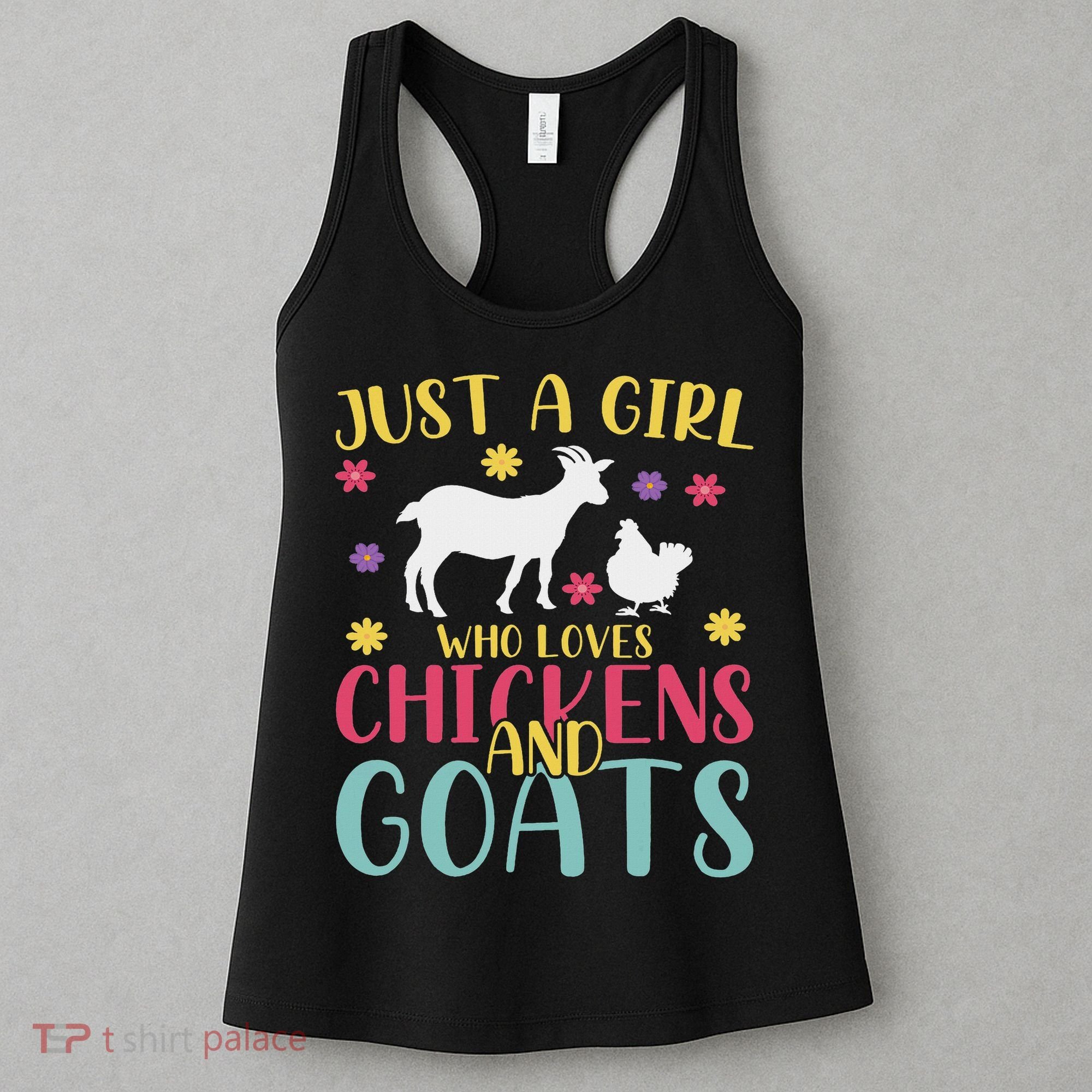 Farmer Women Just A Girl Who Loves Chickens And Goat Women's Tank Top