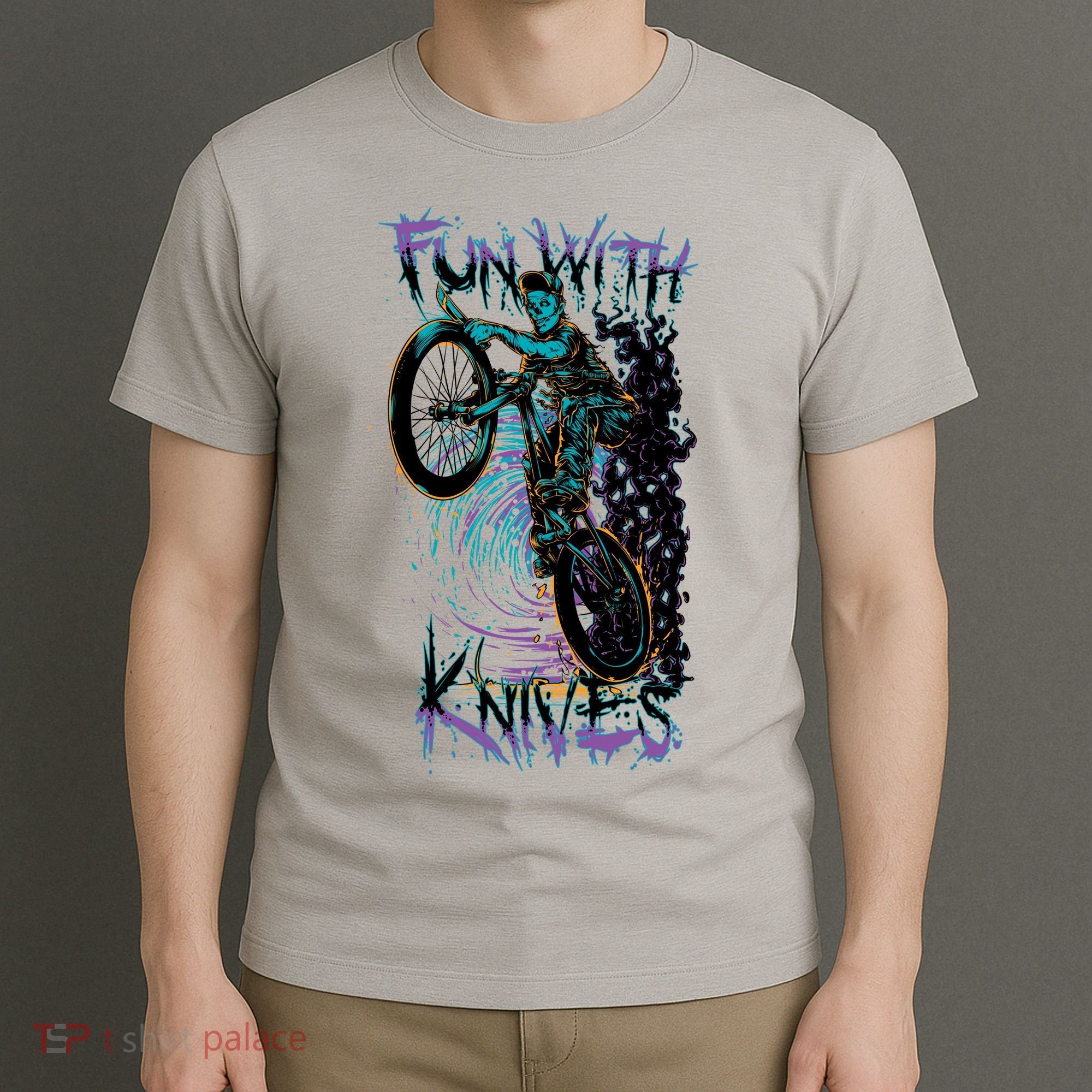 Fun With Knives Bike Trickster Rider T-Shirt