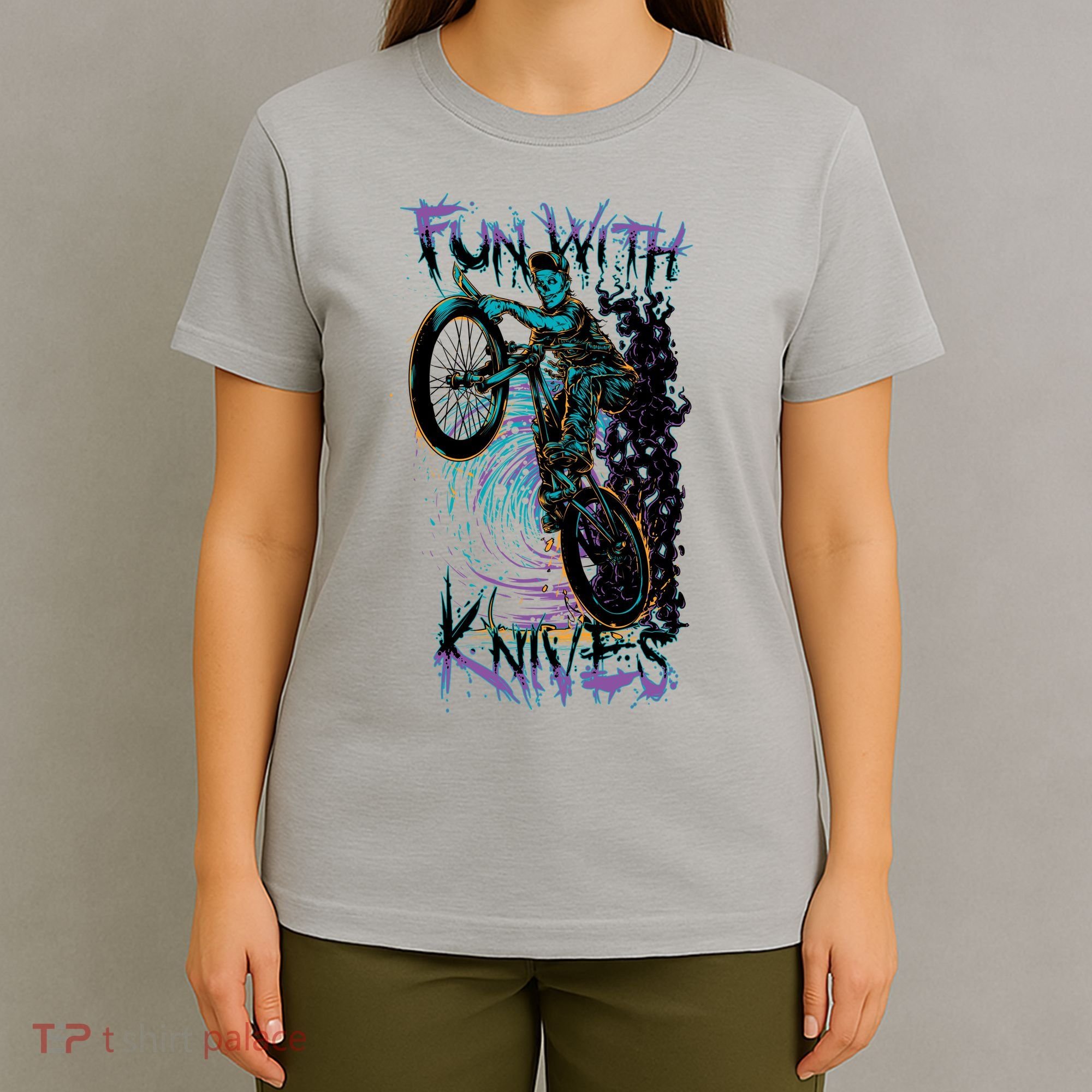 Fun With Knives Bike Trickster Rider T-Shirt