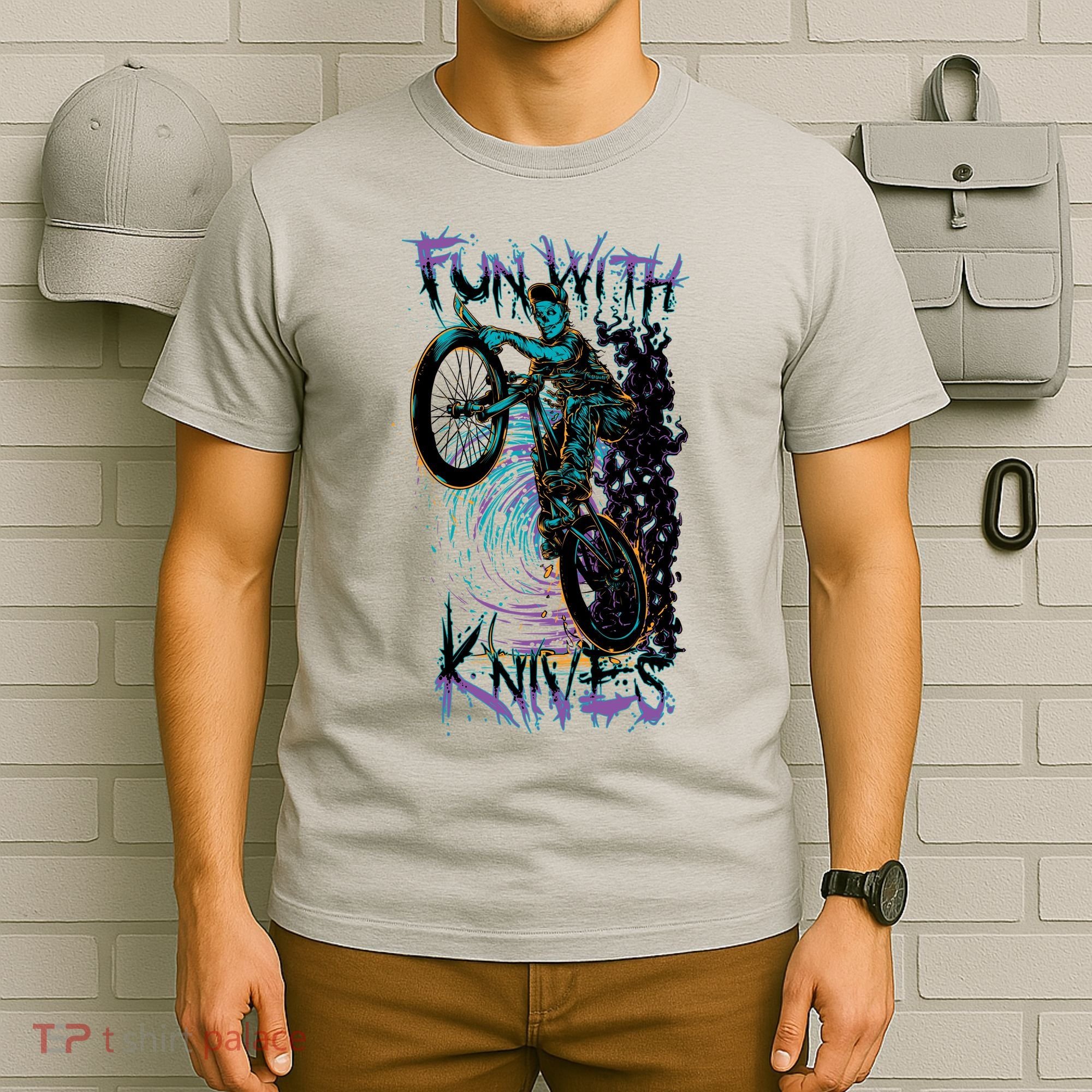 Fun With Knives Bike Trickster Rider T-Shirt
