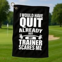 Funny Weight Lifting Gym Saying Workout Training Gift Golf Towel thumb 1