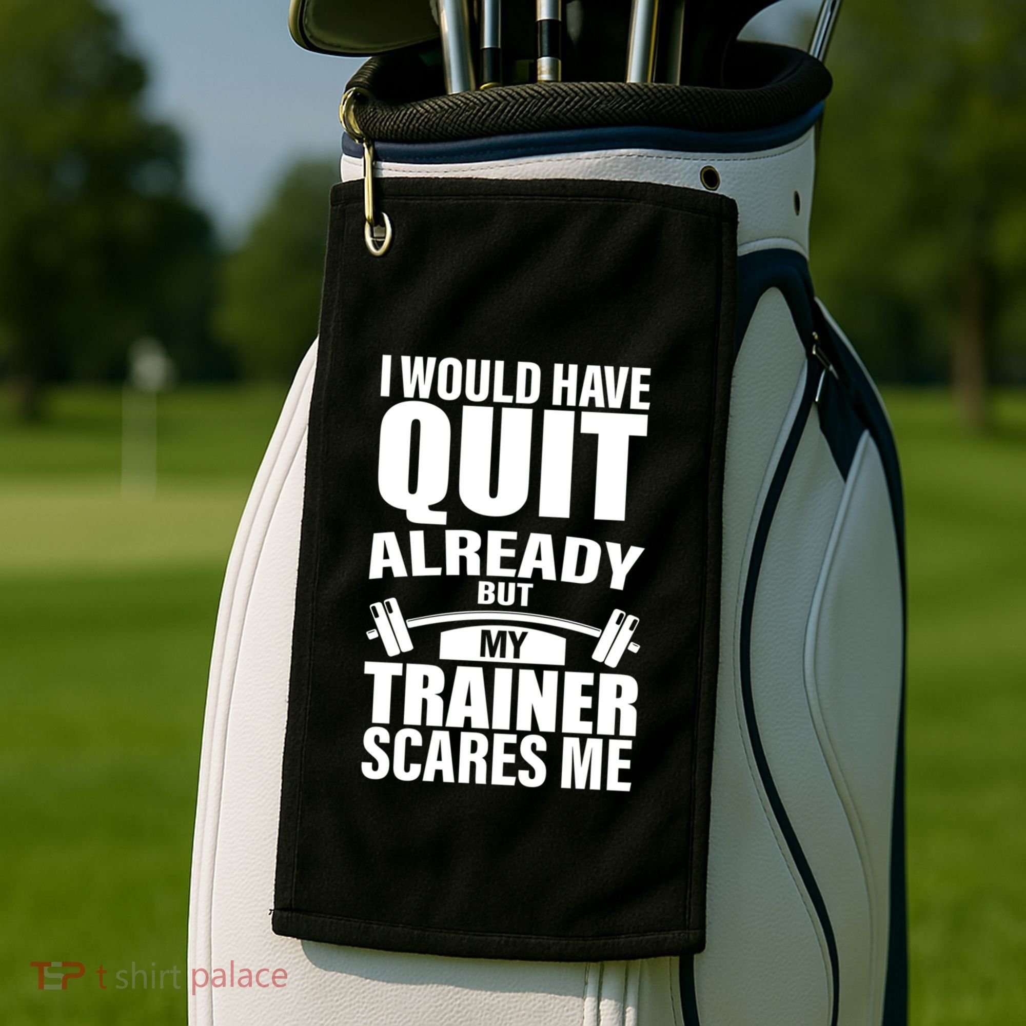 Funny Weight Lifting Gym Saying Workout Training Gift Golf Towel