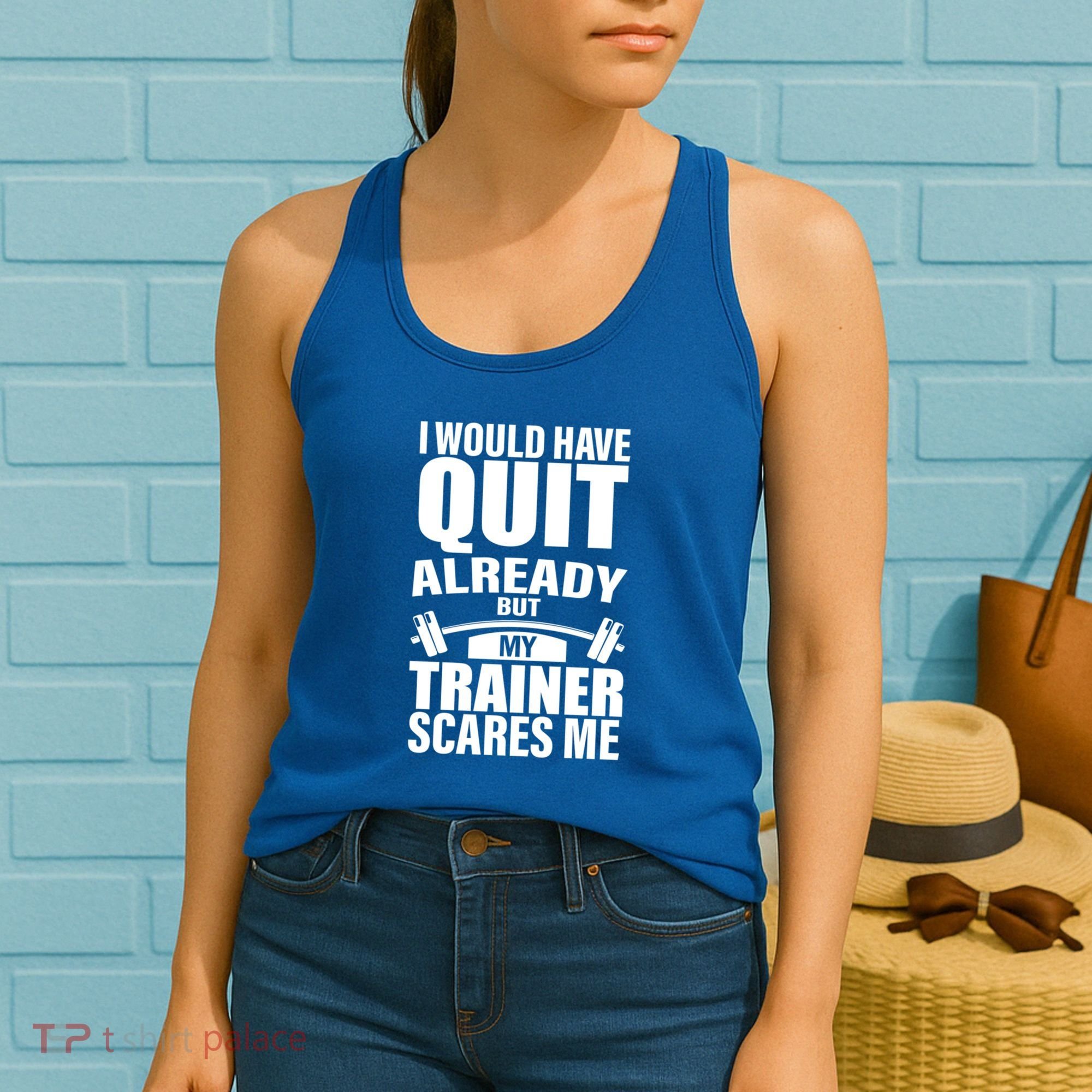 Funny Weight Lifting Gym Saying Workout Training Gift Women's Tank Top