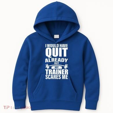 Funny Weight Lifting Gym Saying Workout Training Gift Kids Hoodie