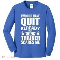 Funny Weight Lifting Gym Saying Workout Training Gift Kids Long Sleeve Shirt thumb 0