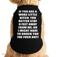 Funny Woke Little Bitch Doggie Tank thumb 0