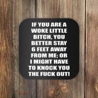 Funny Woke Little Bitch Coaster thumb 0