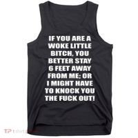 Funny Woke Little Bitch Tank Top thumb 0
