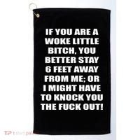 Funny Woke Little Bitch Golf Towel thumb 0